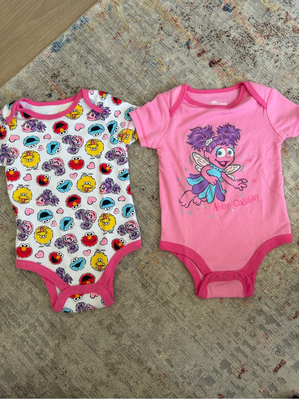 Sesame Street Baby Girls Bodysuit Lot 6-9M (Set of 2)